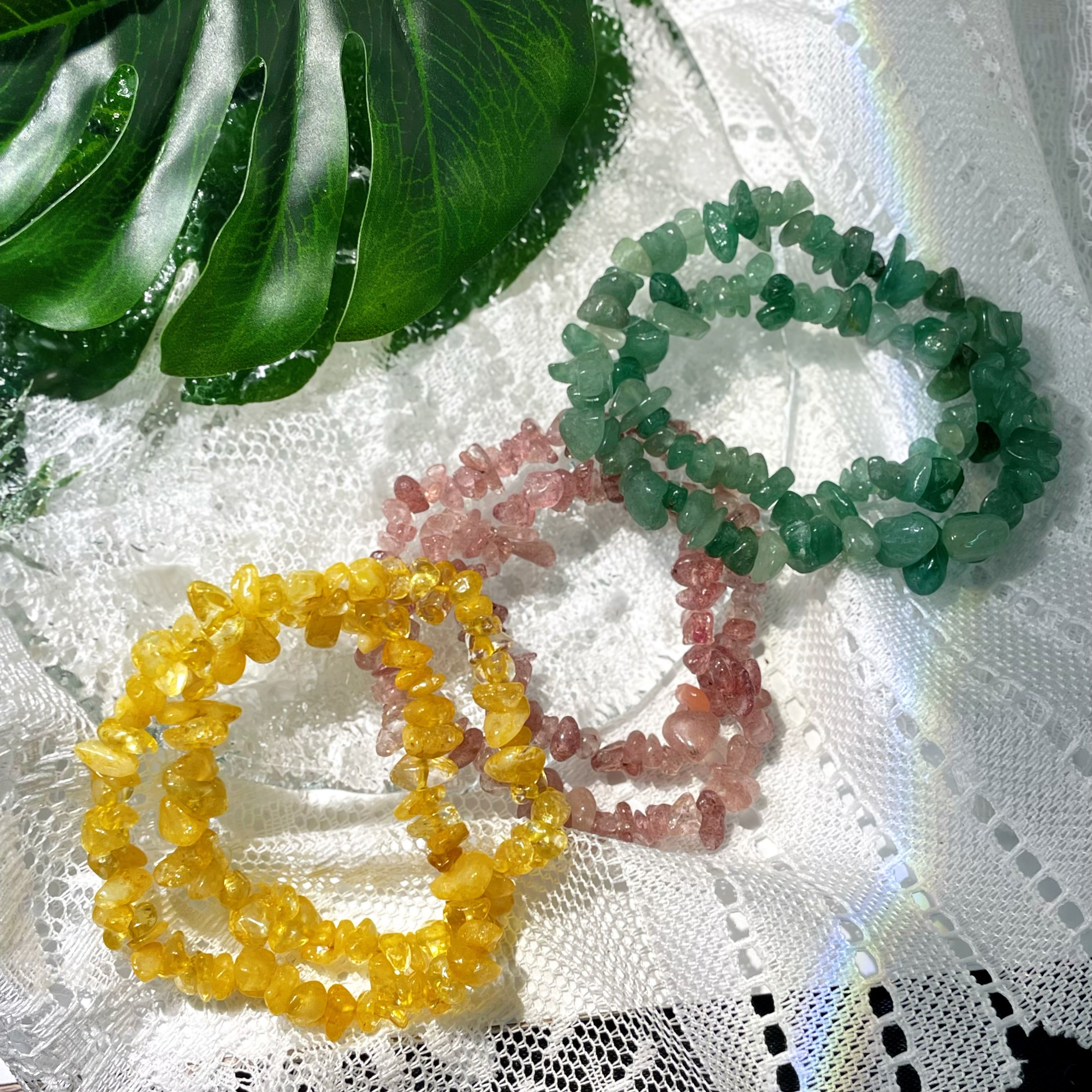 EnergyShine Natural Crystal Chip Multi-Wrap Bracelet