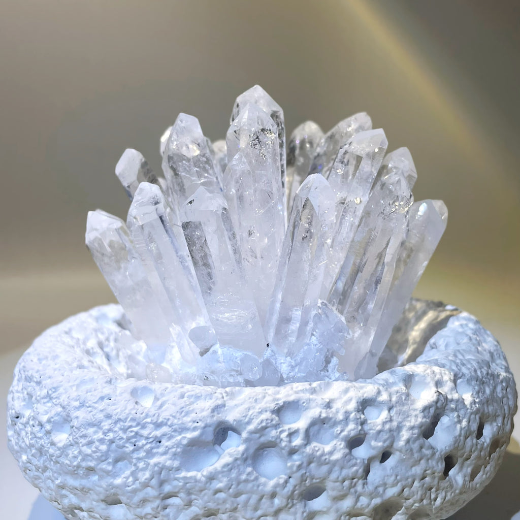 EnergyShine Natural White Quartz Cluster - Raw Crystal Specimen