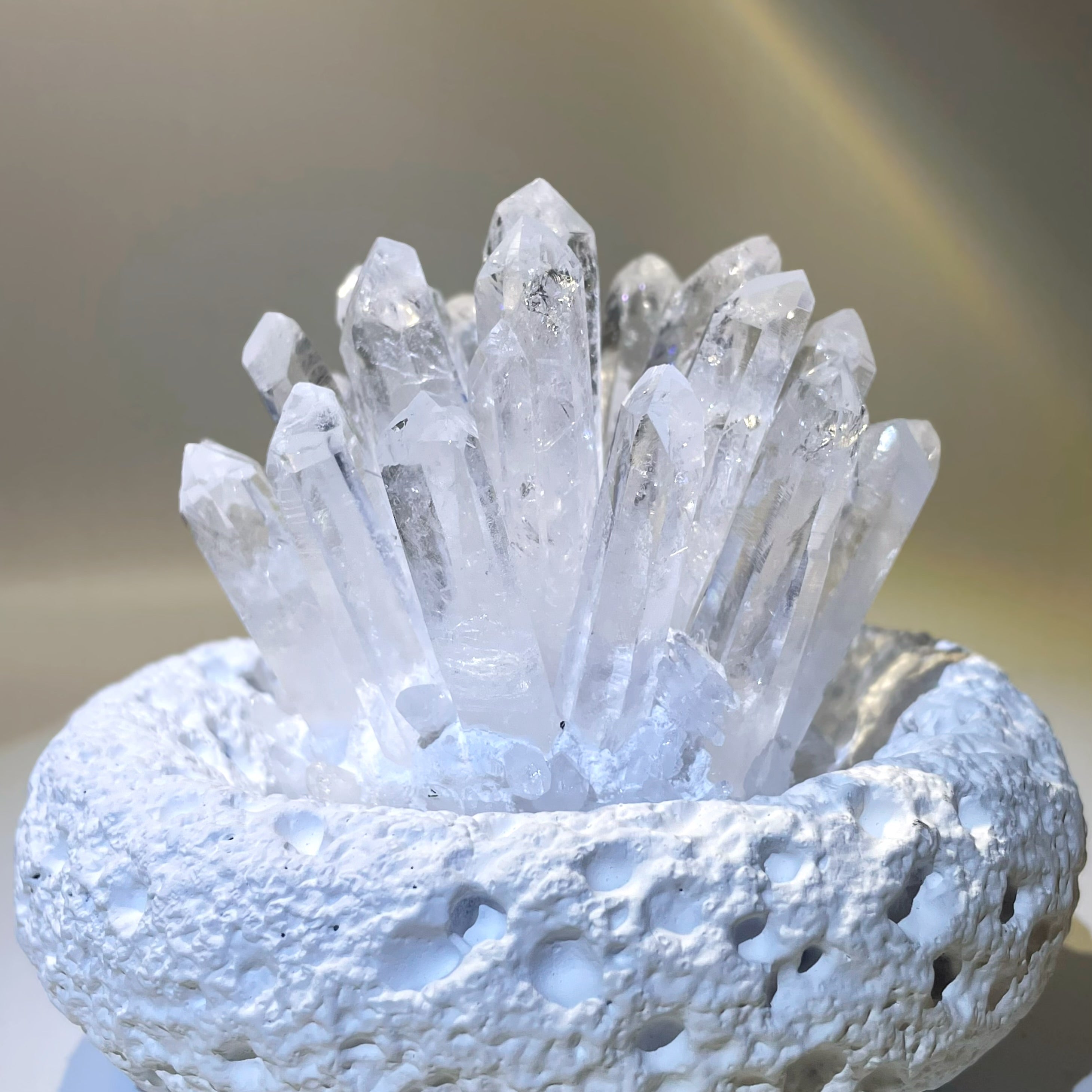 EnergyShine Natural White Quartz Cluster - Raw Crystal Specimen