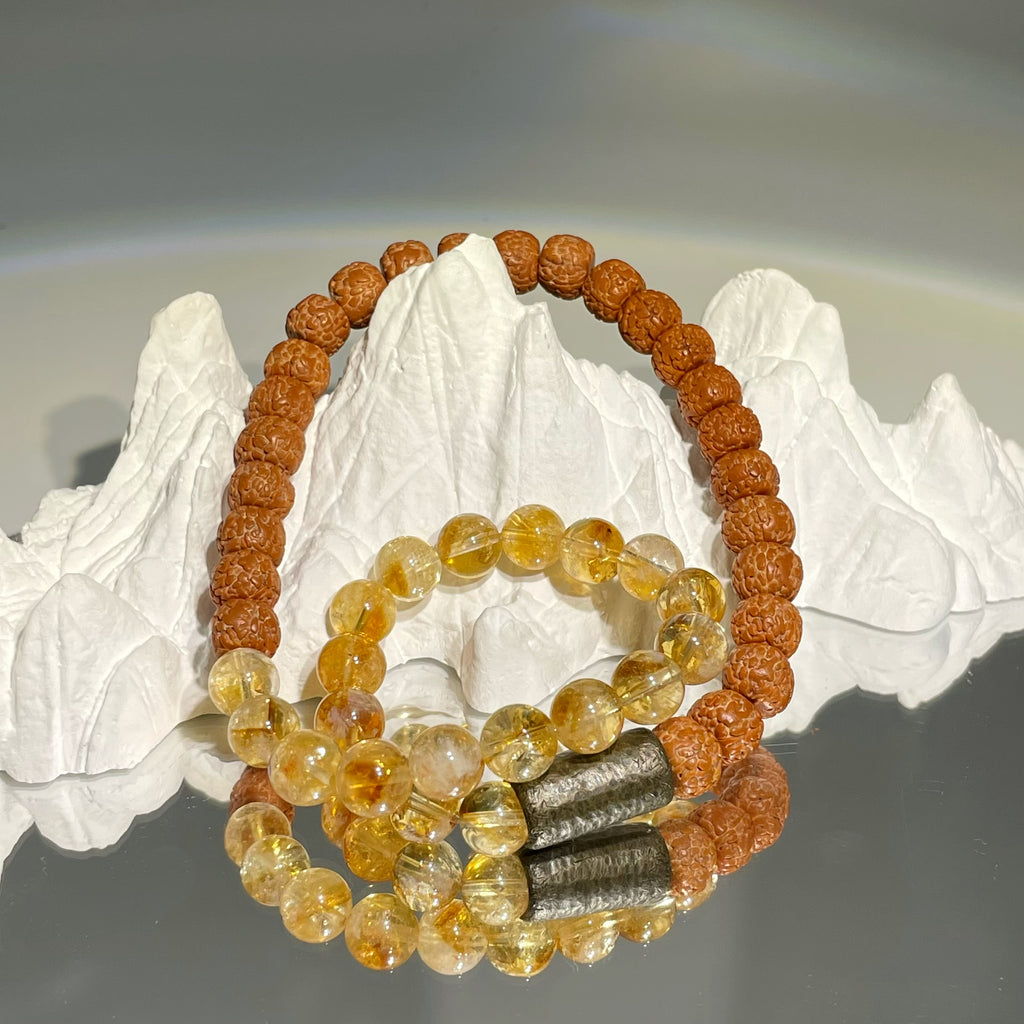 EnergyShine Citrine & Rudraksha Mala Bracelet - EnergyShine