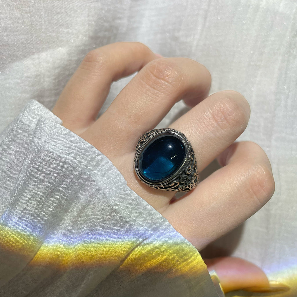 EnergyShine Natural Aquamarine Adjustable Ring | Healing Stone Jewelry - EnergyShine