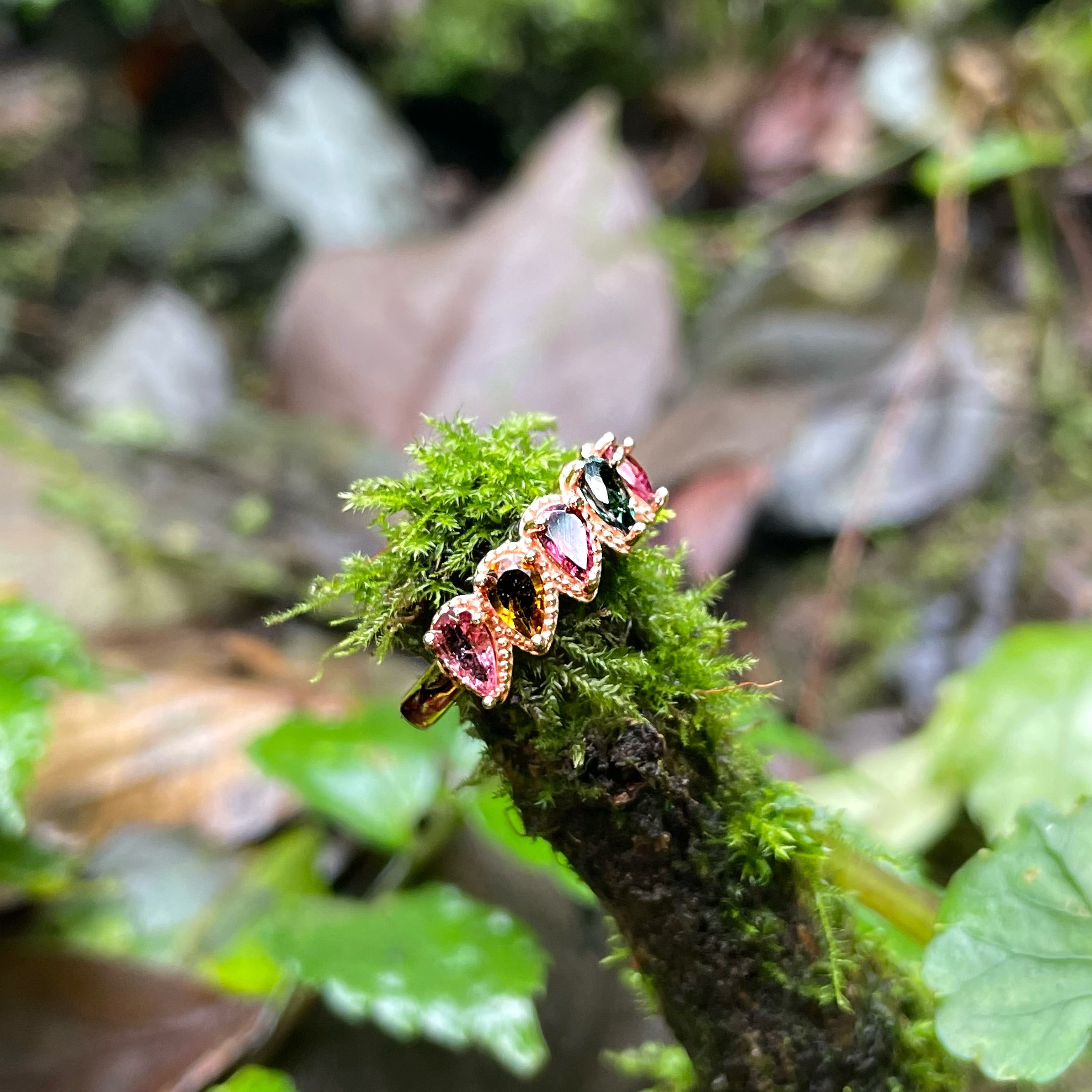 EnergyShine Tourmaline Statement Ring | Adjustable Raw Gemstone Jewelry 🌈💍