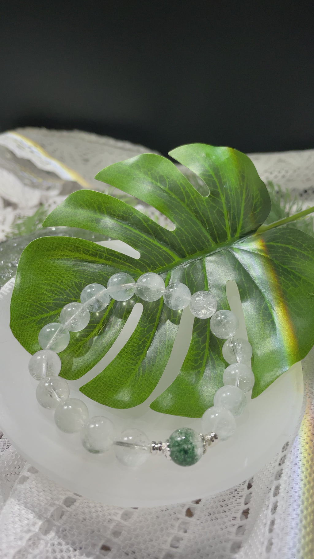 EnergyShine Pure Natural Ice-Green Azeztulite Crystal Bracelet